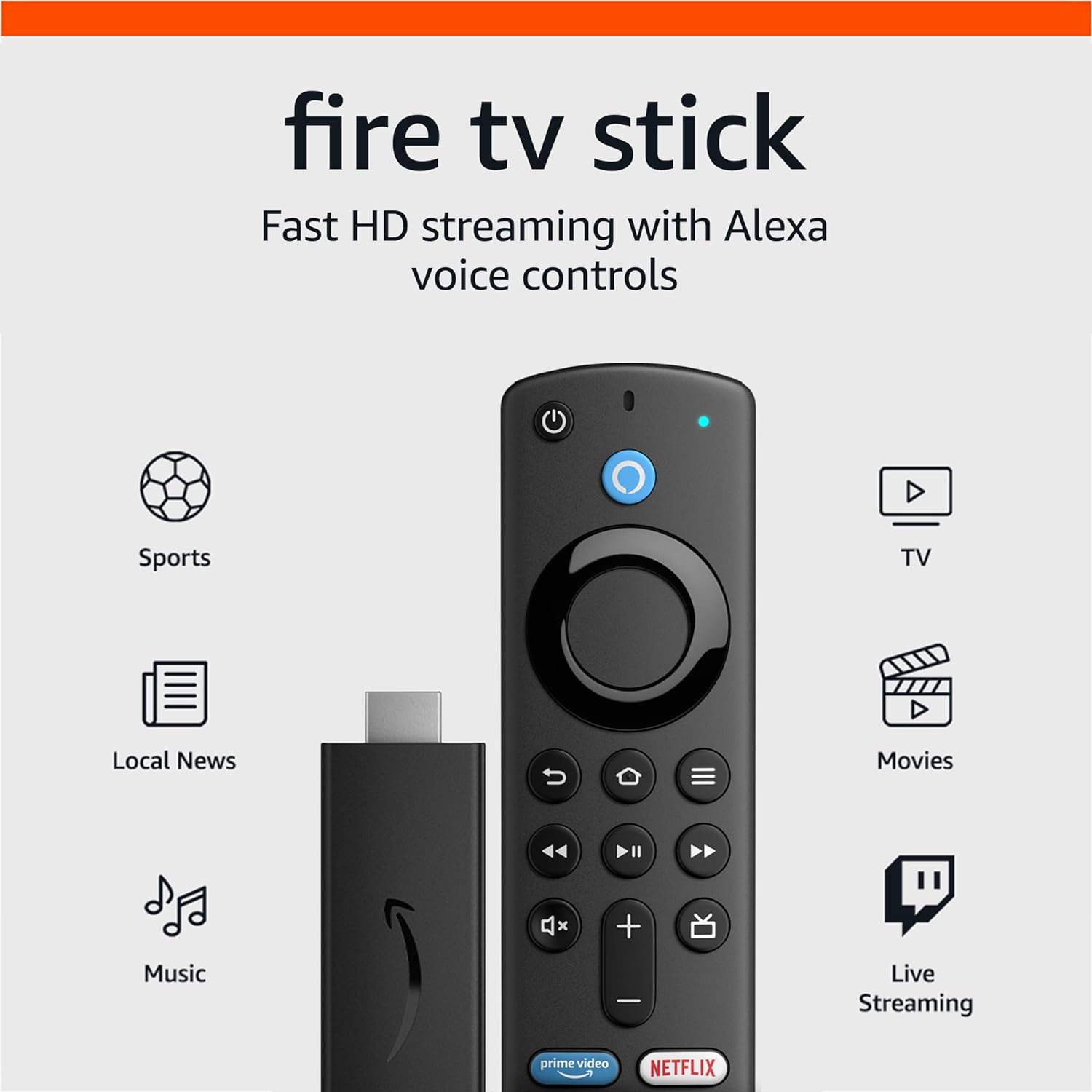 Certified Refurbished Fire TV Stick 4K streaming device with latest Alexa Voice Remote (includes TV controls), Dolby Vision